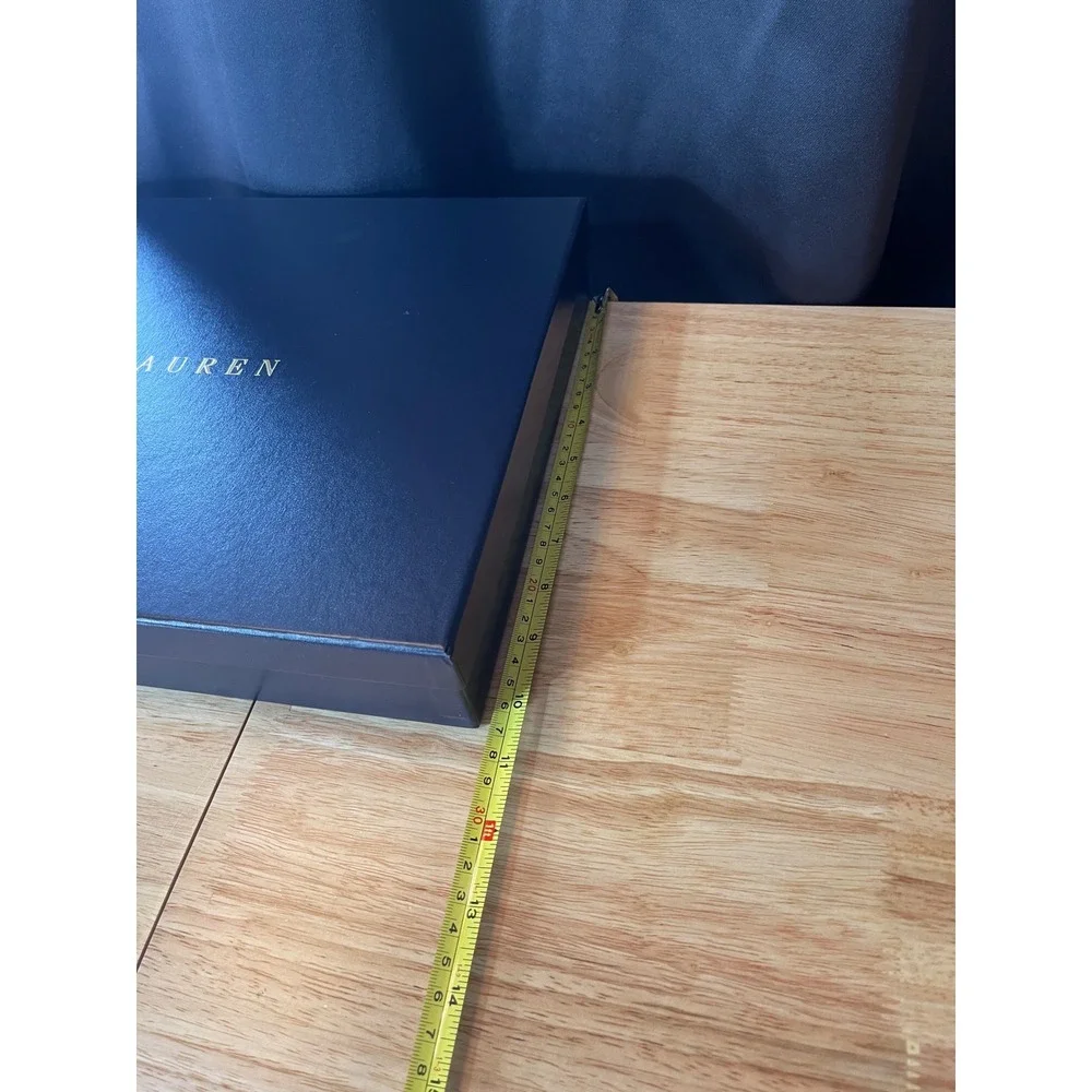 Ralph Lauren Navy Blue‎ Gold Embossed Large Gift Storage Box 17x11.5x2.5